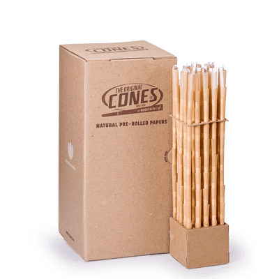 Natural Pre Rolled Cones® Brown Singles 70/26 - Box contains 1000pcs.