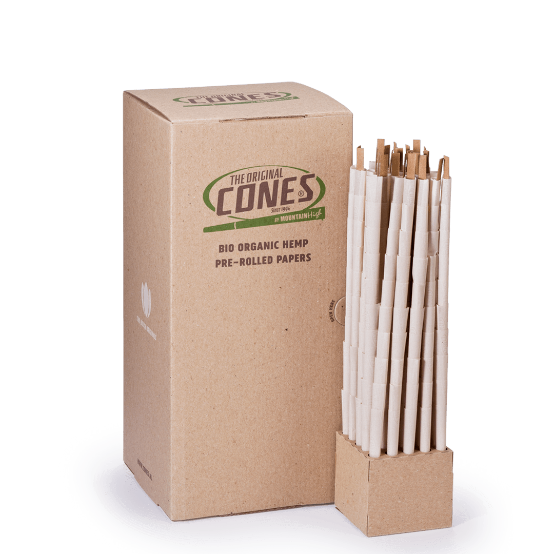 Bio Organic Hemp Pre Rolled Cones® Hanf klein 98/20 – Schachtel enthält 1000 Stück.