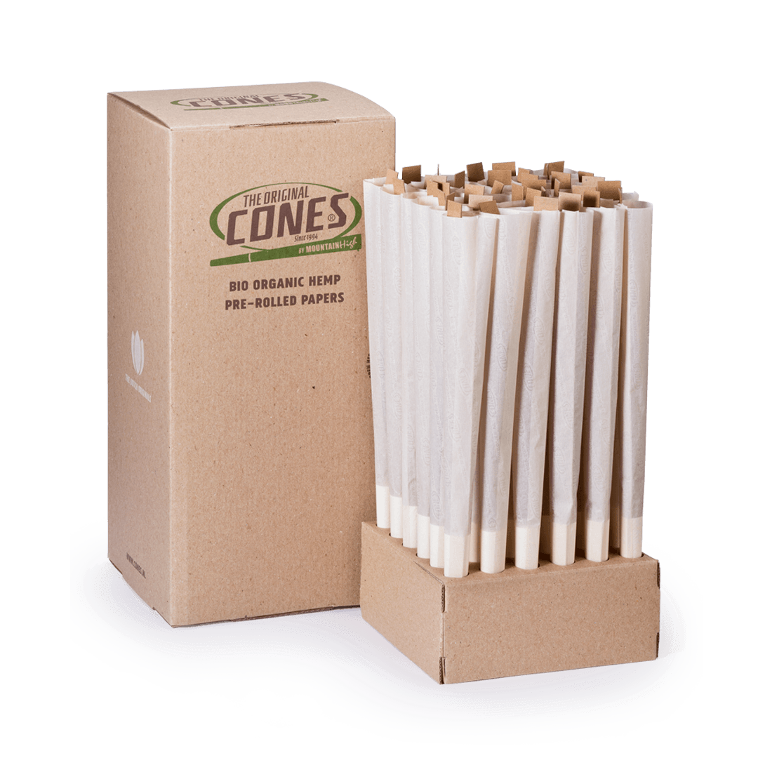 Bio Organic Hemp Pre rolled Cones® Hemp Giga 280/88 – Schachtel enthält 36 Stück.