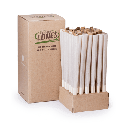 Conos® de cáñamo preenrollados de cáñamo bio orgánico Giga 280/88 - la caja contiene 36 piezas.