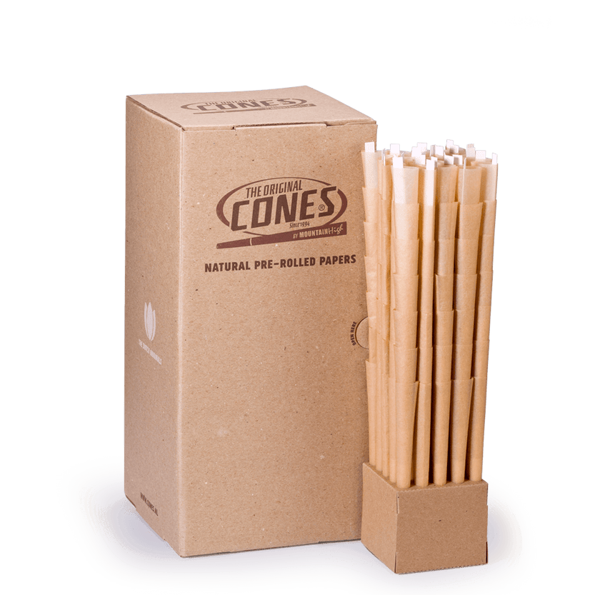 Natural Pre Rolled Cones® Brown Party Size 140/26 - Box contains 700pcs.