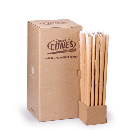 Natural Pre Rolled Cones® Brown Party Size 140/26 - Box contains 700pcs.