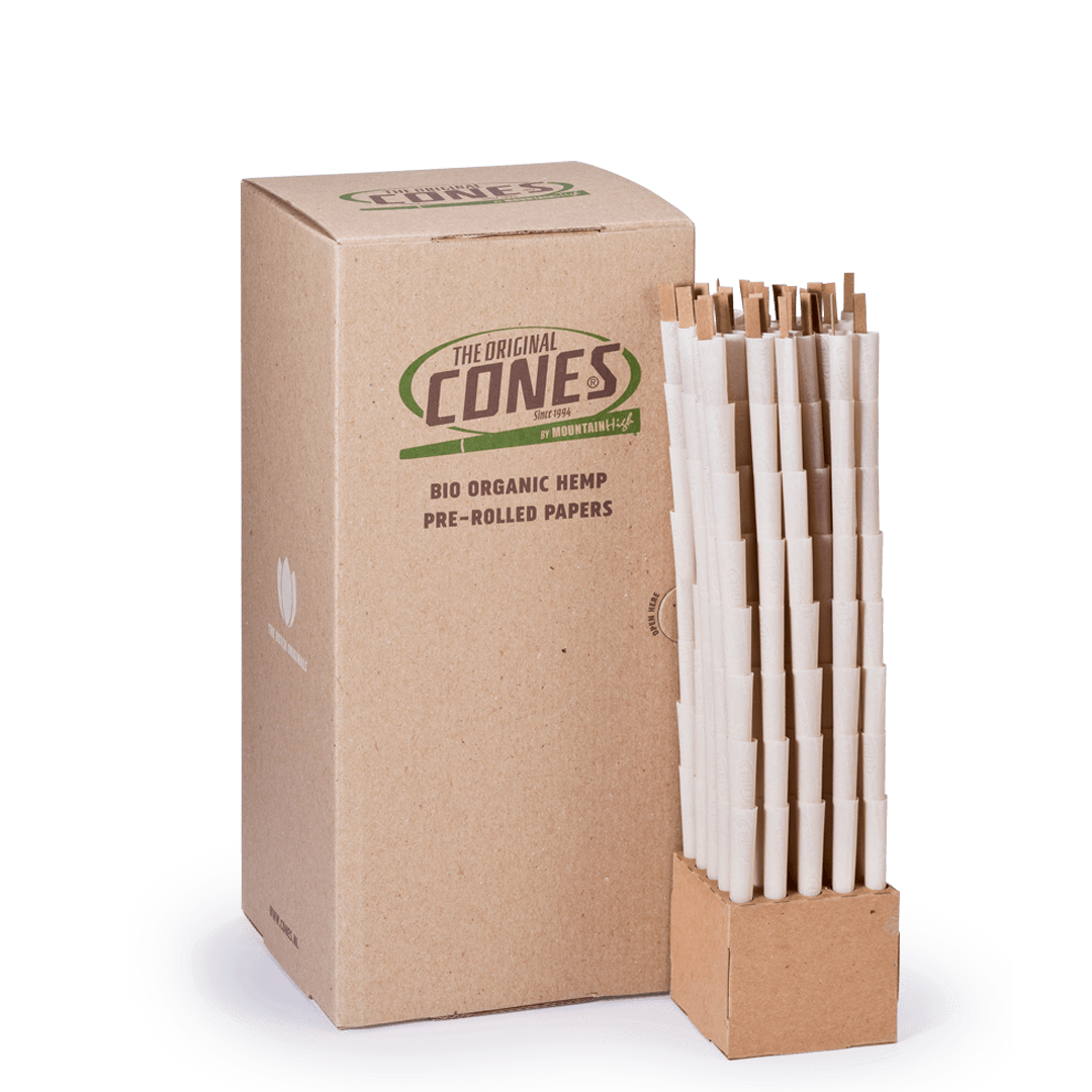 Bio Organic Hemp Pre Rolled Cones® Hanf klein 98/26 – Schachtel enthält 800 Stück.