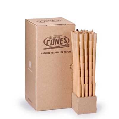 Natural Pre Rolled Cones® Brown Small De Luxe 98/26 – Schachtel enthält 800 Stück.