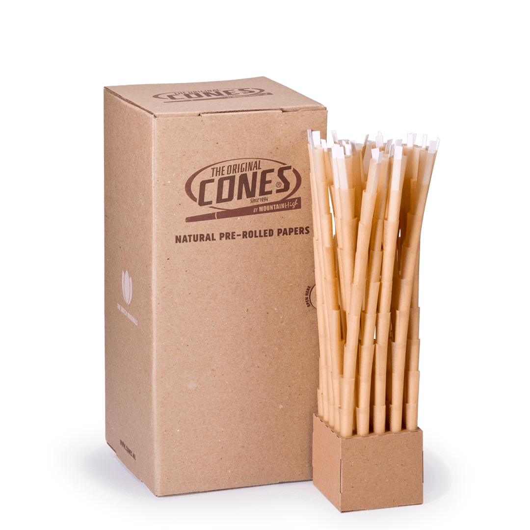 Natural Pre Rolled Cones® Brown Small 1¼ 84/26 - Box contains 900 pcs.