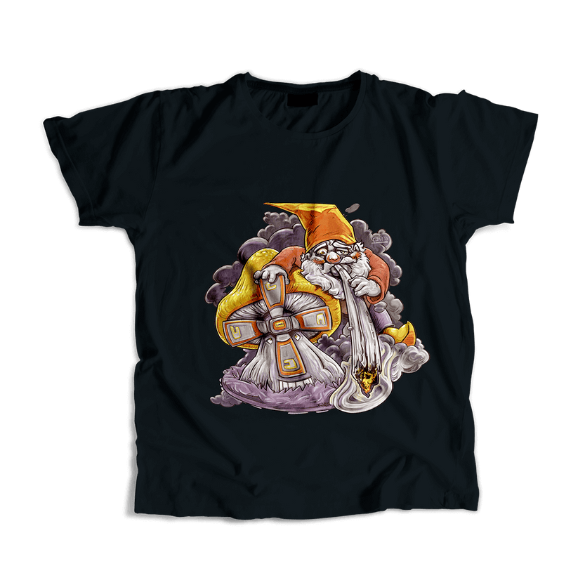 T-shirt unisex - Black - Gnome - Size S